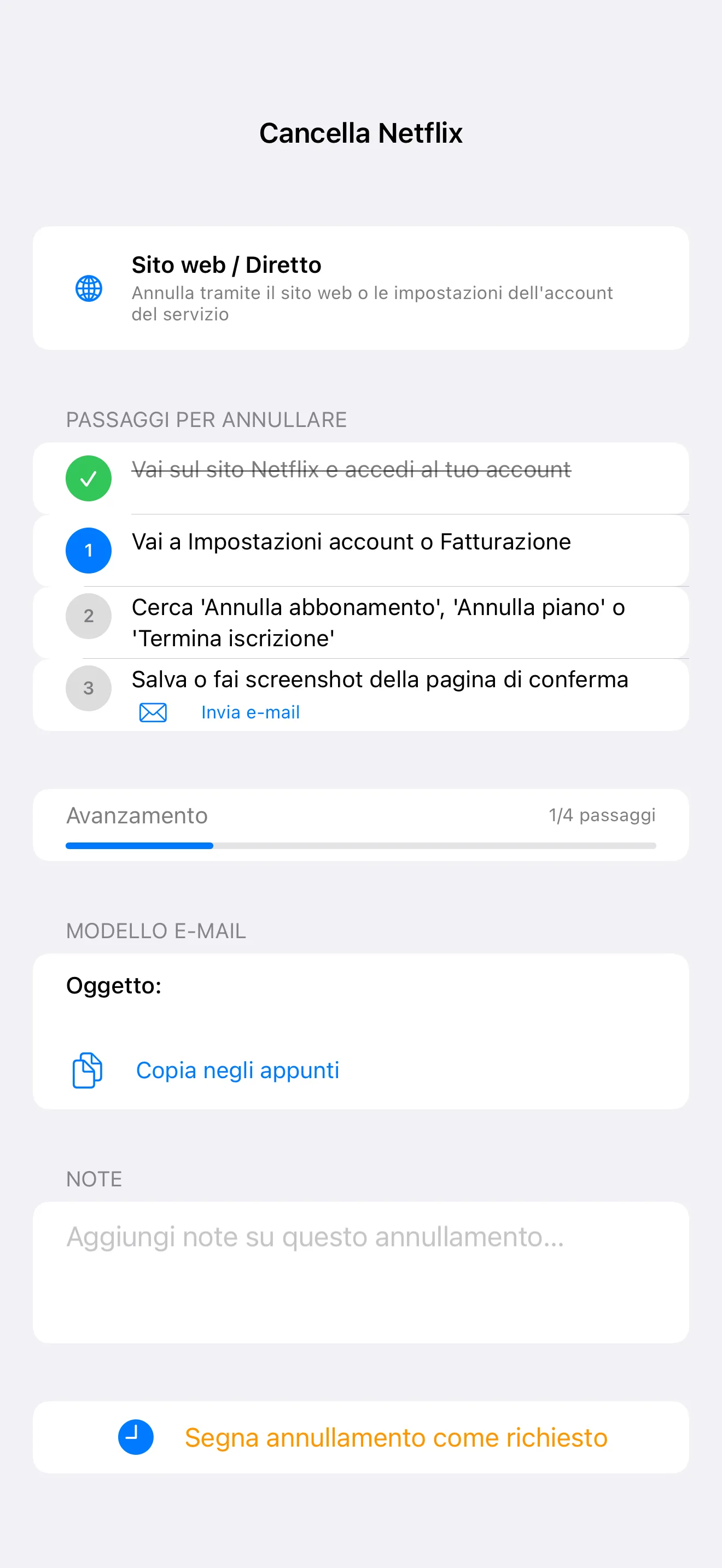 SubTracker Cancel Flow screen